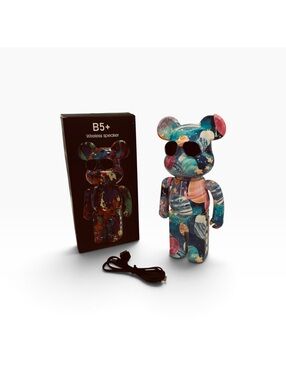 B5+ Bluetooth Wireless Speaker Multicolor Bear Figure USB Input  1200mAh Unused